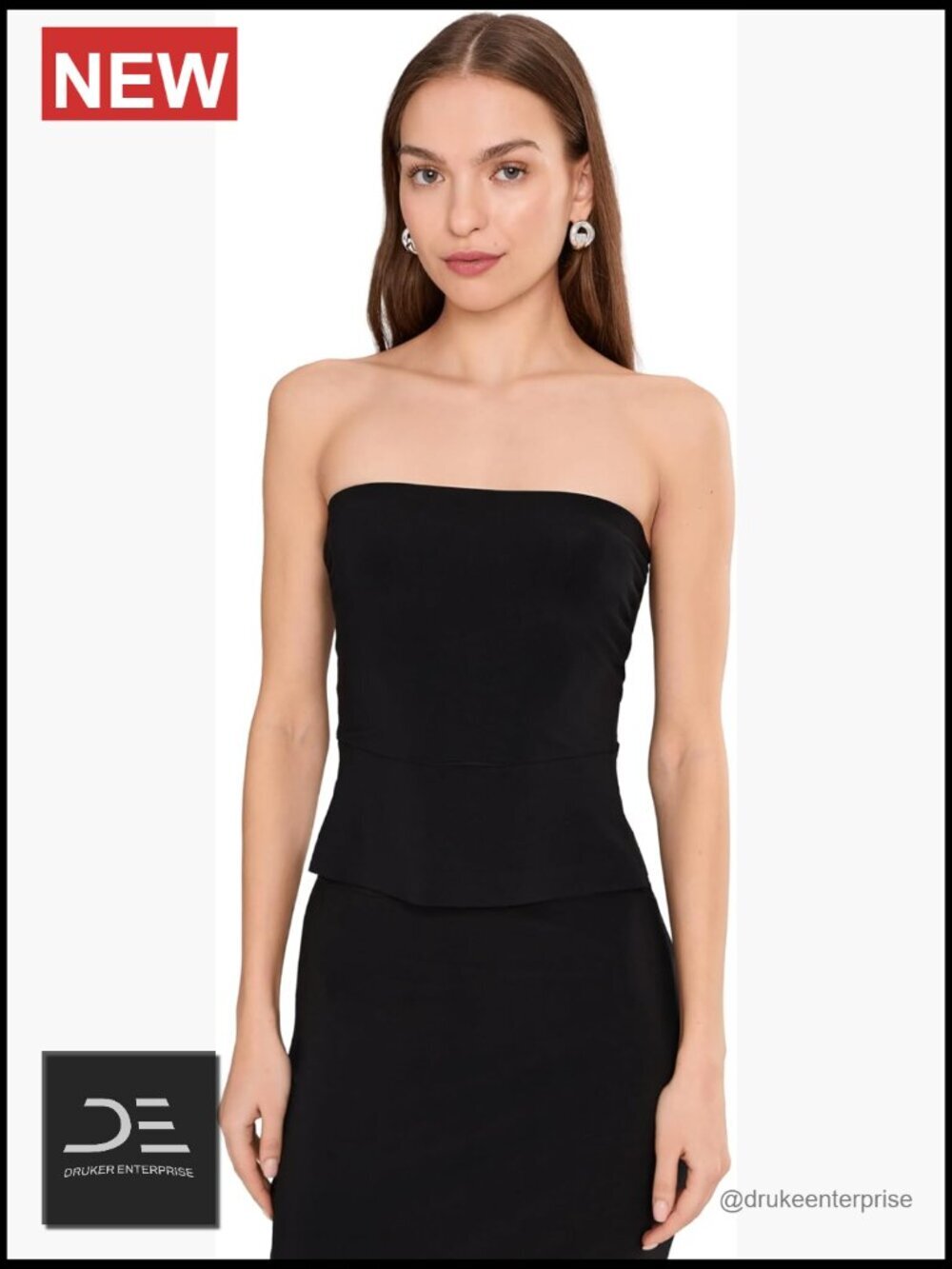 Strapless Top - Lightweight Slinky Jersey Pull-On Blouse